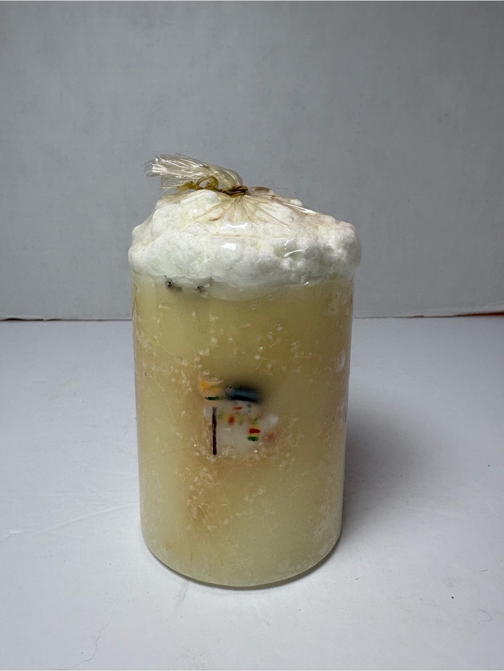 Hot Wax Candle Co Snowman Holiday Botanical Pillar Candle NWT